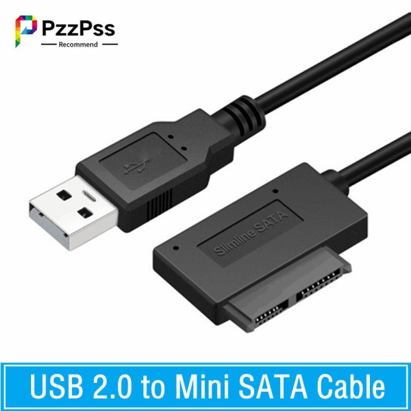 PzzPss USB 2.0 to Mini Sata II 7+6 13Pin Adapter Converter Cable For Baptop CD/DVD ROM Slimline Drive Converter HDD Caddy