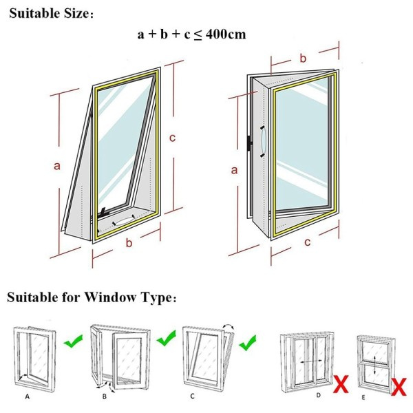 AirLock Window Seal for Portable Air Conditioner 400 Cm Flexible Club Sealing Plade