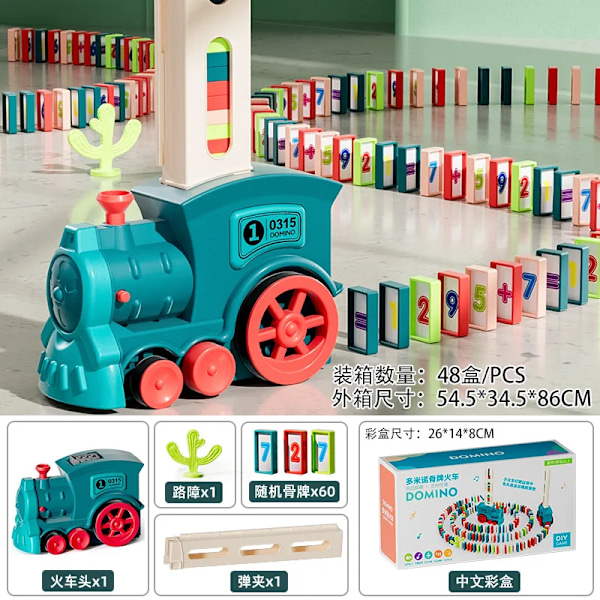 Automatisk Lægtende Domino Tog Elektrisk Bil Brick Blocks Kits
