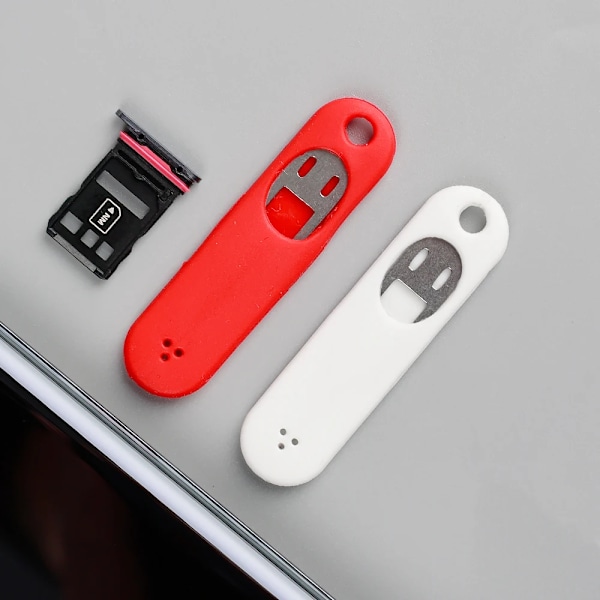 5 stykker Anti-tabt Sim kort Skub ud Pin Nål med Opbevaring Etuiet Universal Mobil Telefon Stål Ejektor Pin SIM Kort Bakke Nøglering