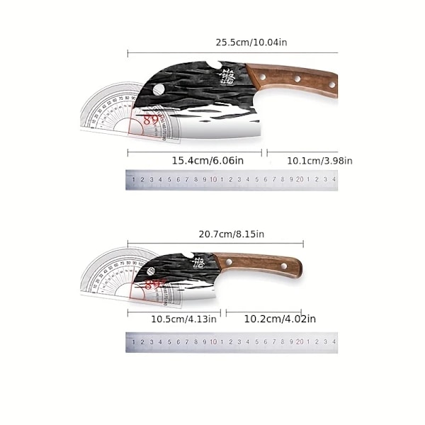 2 delar Premium Smidt Kök Kniv Set - Perfekt för kockar, Fisk, Kött, Frukt & Grönsaksskärning