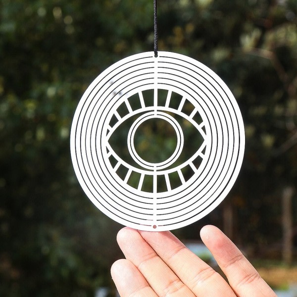 Tyrkisk Devil Eye Vind Spinner Catcher Sublimering 3D Speil Refleksjon Roterende Windchime