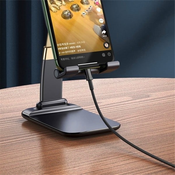 Sammenleggbar Metal Desktop Mobil Phone Stativ For iPad iPhone 13 X Smartphone Støtte
