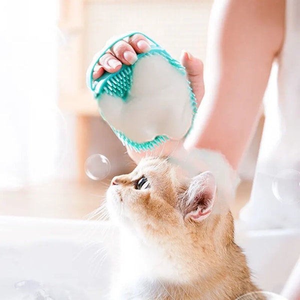 Husdjur bad borste mjuk silikon massage dusch gel bad borste rengöring verktyg