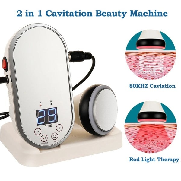 2 in 1 80KHz Ultralyd Kavitation Vægt Tab Maskine Ultralyd Kropsmassage Fedt Reducer Slankende Værktøj