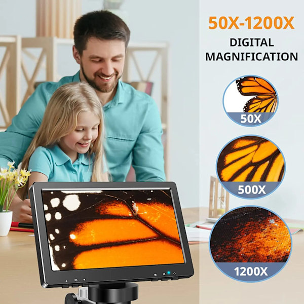 Digital mikroskop 1200x förstoring HD USB Professionell elektron mikroskop