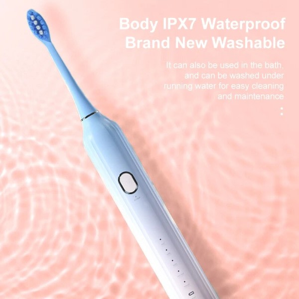 Sähköinen hammasharja USB laturi ladattava IPX7 vedenpitävä älykäs ajastin puhdistus valkaisu hampaat