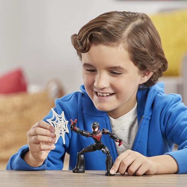 Spiderman Figur for Child Over 3 Marvel Bend and Flex Miles Morales Action Figure Toy