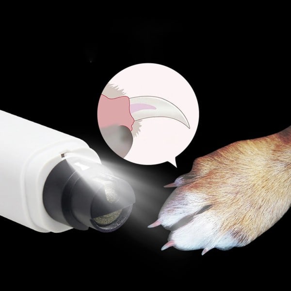 Hund nagel slip USB uppladdningsbar lågt brus elektrisk tass nagelpolerare