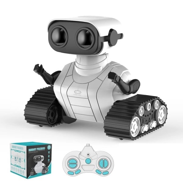 Robot leksaker uppladdningsbar RC robot för barn pojkar och flickor fjärrkontroll leksak med musik och LED ögon