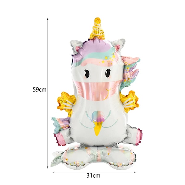 4D Rainbow Unicorn Folie balloner