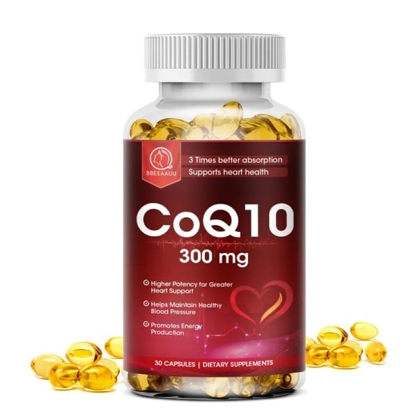 60 Piller 300mg Ekologiska Ultra Hög Absorption COQ10 Koenzym Q10 Främjar Kardiovaskulär Hjärta Hälsa Ger Energi Hälsa Mat