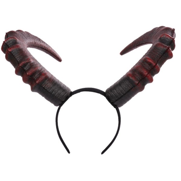 Gootti Halloween Cosplay hius asusteet realistinen musta punainen pitkä devils sarvi pääpanta