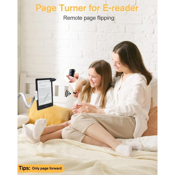 Fjernbetjening Page Turner til Kindle Kobo Bluetooth E-Reader Clicker TikTok Rulning Fjernbetjening Kamera Lukker