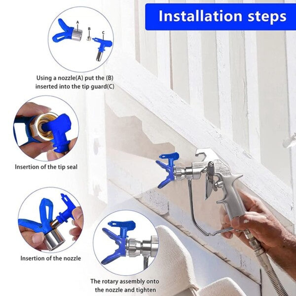 Airless Paint Dyser Set,Reversible Spray Tips Airless Paint Sprayer Dyse Tips