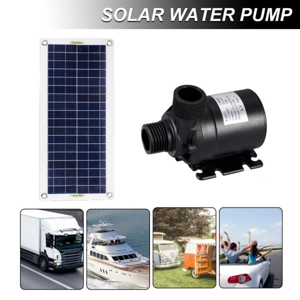 50W 800l/h Borstlös Solar Vatten Pump Monocrystalline Silicon Low Noise Continuous Arbete Dam Pump