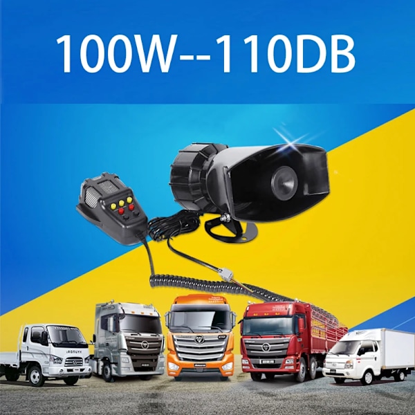 Mic PA System Nödläge Förstärkare Hooter 12V 100W Polis Siren Luft Torn Megafon Ton Bil Tumn Bil Varning Larm Högtalare Högtalare