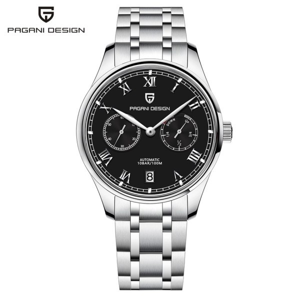 Romerska siffror Pilot Mekaniska Klockor Sapphire Glas Energi Lagring Automatisk Klocka