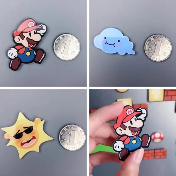 Super Mario magneetti jääkaappi magneetti tarra sarjakuva anime valokuva viesti taulu tarrat