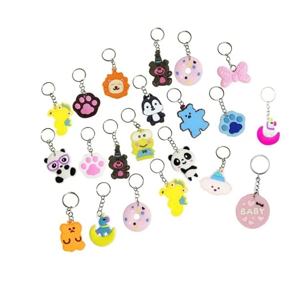 100 kpl sarjakuva anime avaimenperä juhlat favor söpöt avaimenperät tukku halpa PVC värikkäät riipukset