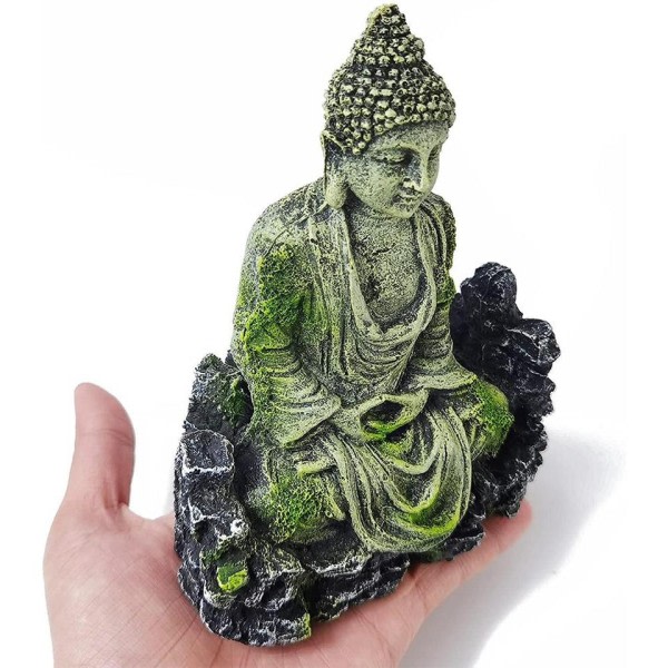 Buddha Statue Harpiks Håndværk Fisk Rejer Hus Akvarie Fisk Kank Landskabspleje Dekoration Ornament