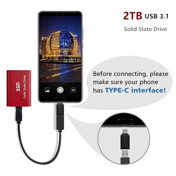 1,8"  disco duro externo USB 3.0 Typ C   ssd extern hårddisk