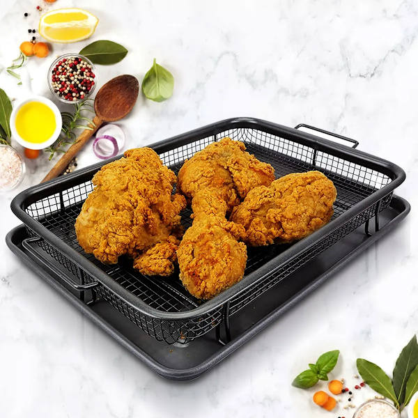 Bakning plåt olja stekning bakning panna non-stick chips korg bakning fat grill nät kök verktyg