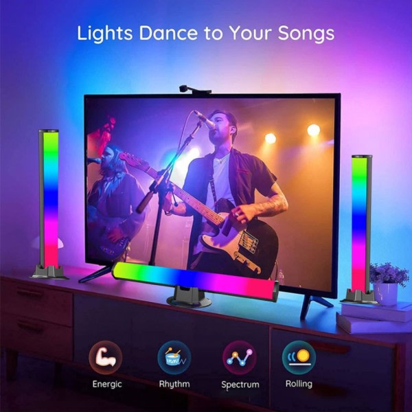 Smart RGB Symphony Sound Control LED Light Music Rhythm Ambient Pickup Lamp With App Control