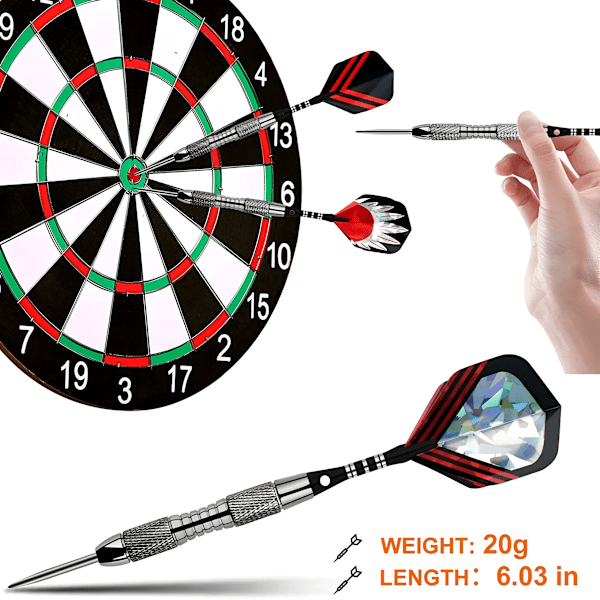 Professionell Dart Nål Set 20g Toy 12 Piece Dart Board Hård Nål Imitation Tungsten Stål Dart Nål