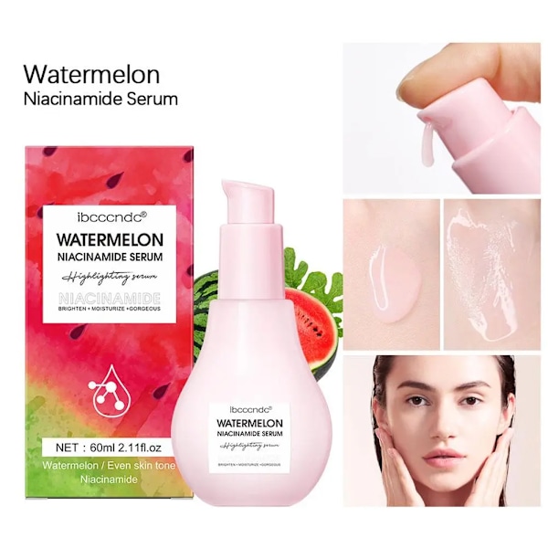 Vannmelon Glow Niacinamid Dew Drops Hydrating Serum Lightweight Ansikts Serum Priming Væske Highlighter 60ml
