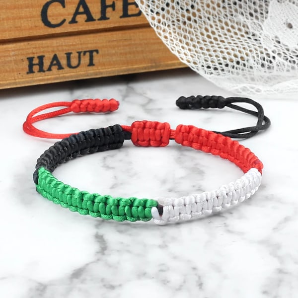 Trendigt Nationell Flagga Flätat Armband Färgstarkt Vävt Rep Tråd Justerbart Mode Rep Bangles