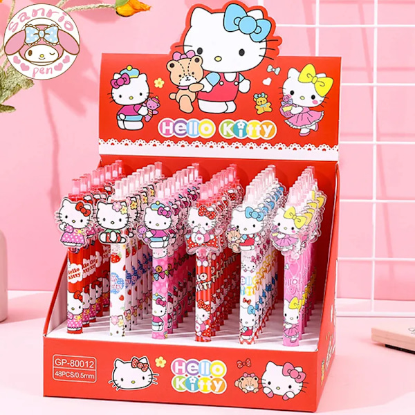 Sarjakuva Geeli Kynä 24/48kpl Hello Kitty Hyvää Uutta Vuotta Luova 0.5 Musta Koulu Paperi toimisto Allekirjoitus kynät