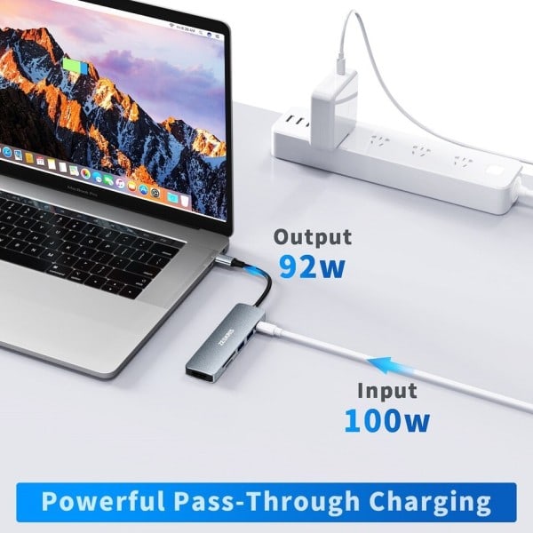 USB C keskitin 2 USB 3.0 SD/TF/Micro SD kortti lukija 4K HDMI 100W