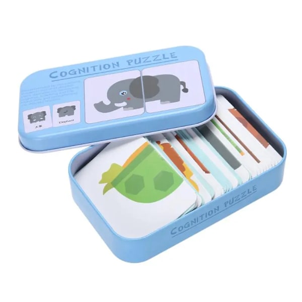Baby Kognition Puslespil Legetøj Småbørn Børn Iron Box Kort Matching Spil