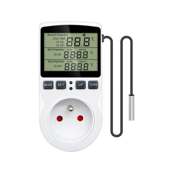Timer Socket Digital Termostat 220v Temperatur Kontroller Køling Opvarmning Temperatur Sensor