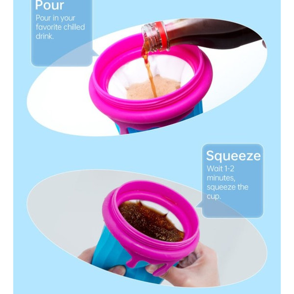 Ice Maker Cup 330ML Smoothies Cup DIY Glass Grädde Quick Fryst Silicon Squeeze Cup