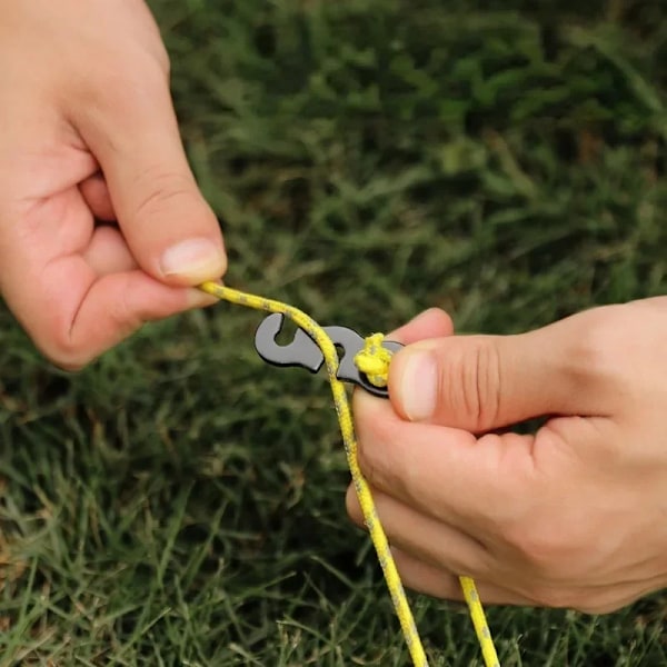 10  delar Justerbar Camping Tält Snöre Rep Spänne S Typ Spännare Fästelement Kit