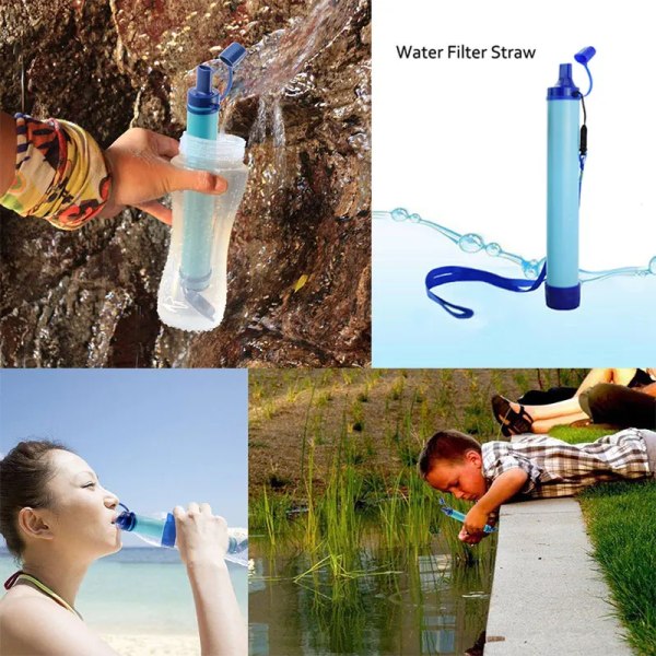 Udendørs Overlevelse Nødsituation Direkte Drik Vand Filtrering Værktøj Individuel Vand Purifier Bærbar Filter Halm