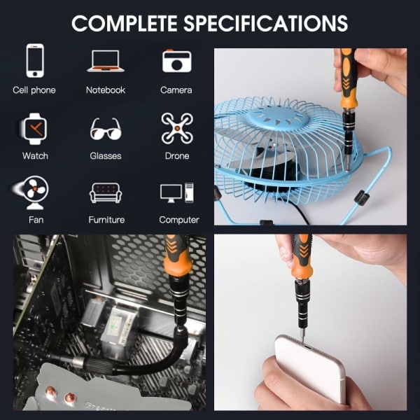 170 I 1 Precision Skruvmejsel Set CR-V Magnetisk Torx Phillips Hex skruvmejsel Bits Anteckningsbok Telefon Reparation Hand Verktyg