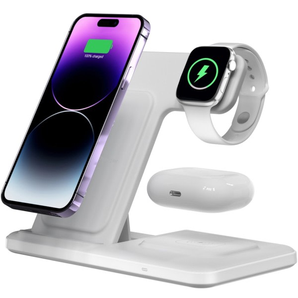 3 in 1 Trådløs lader for iphone 13/14 Pro max/12 15W Trådløs Ladestasjon