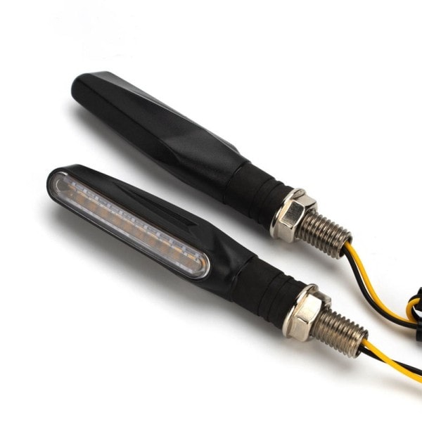 2 STK Motorcykel Lys One-Line Strip 12led Motorcykel Løbende Vand Sving Signal Blinkende Signal Indikator Lys