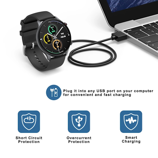 USB C Laddare För Amazfit GTS 2e/GTS 2 mini/T-rex Pro/Bip 3 Pro Laddningskabel