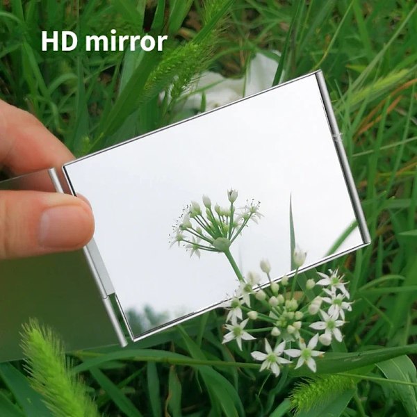 Aluminium foldning spejl lomme mini bærbar makeup spejle