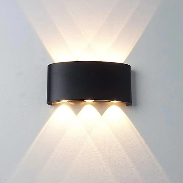 LED Vägg Sconces Modern Inomhus Utomhus Lampa Vit Upp Ner Vägg Monte Ljus