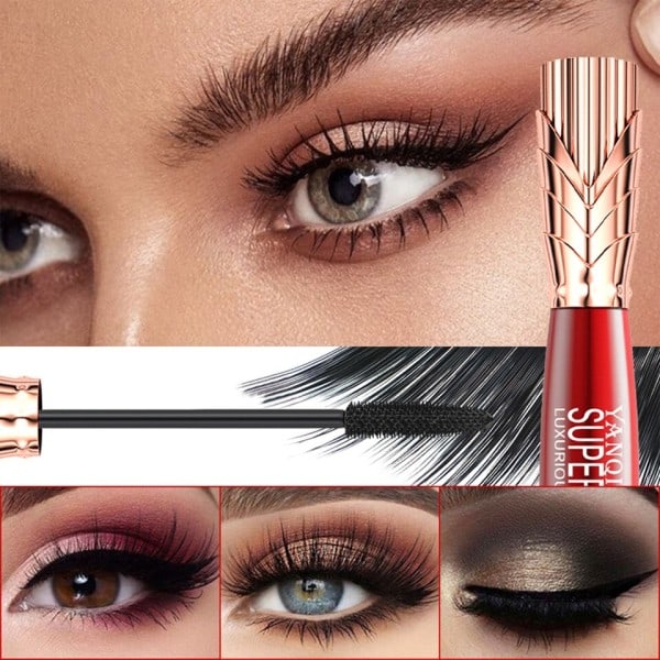 1 PC Lasting Natural 4D Curling Tyk Lange Øjenvipper Hurtig Tørre Ikke-blomstrende Mascara