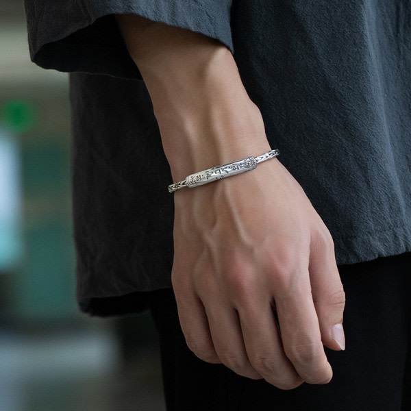 Silver färg  vintage justerbar öppen manschett armband armband