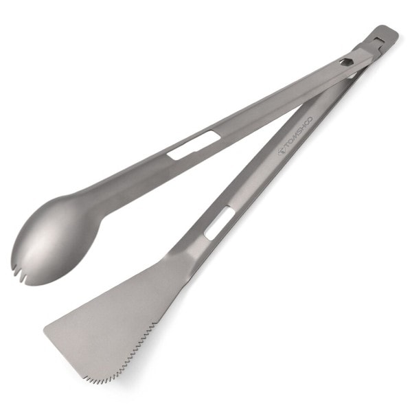 Titanium Multi Tong Spork Skovel Spatula Alt-i-én Utensil Bærbar Camping Madlavning Servise
