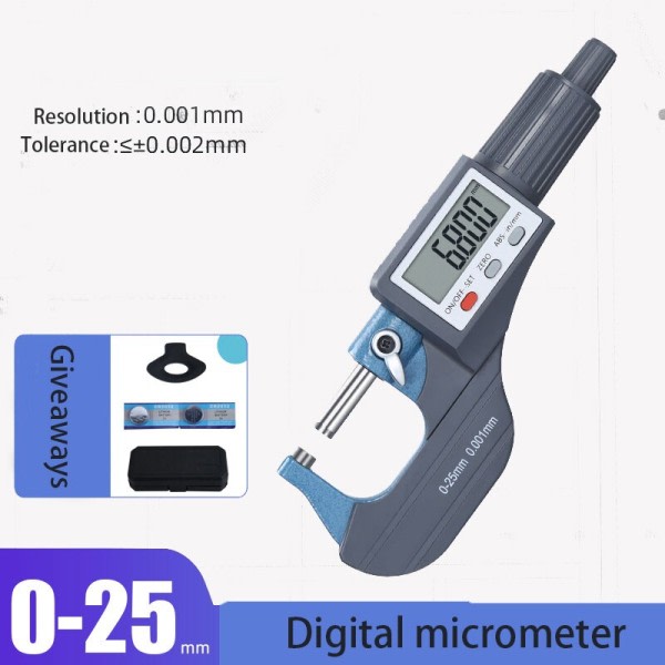 Utanför Diameter Mikrometer Digital Mikrometer Elektronisk Mikrometer Mätningsinstrument Digitalt Verktyg