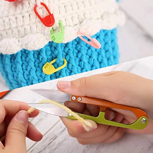 54 bitar virka nålar set virknålar kit ergonomisk stickning nålar trubba nålar stygn markör med förvaring fodral