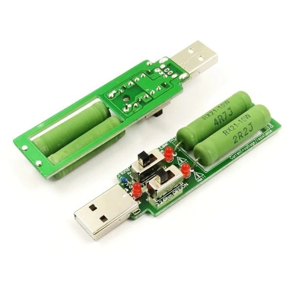 USB motstånd likström elektronisk belastning Med omkopplare justerbar 3 ström 5V1A/2A/3A batteri kapacitet spänning